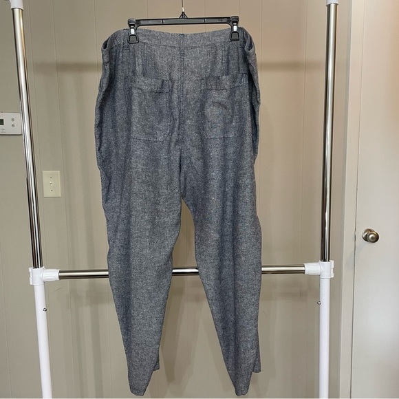 Liz Claiborne 20W Linen Blend Textured Cropped Pants Summer Resort Vacation - Picture 4 of 7